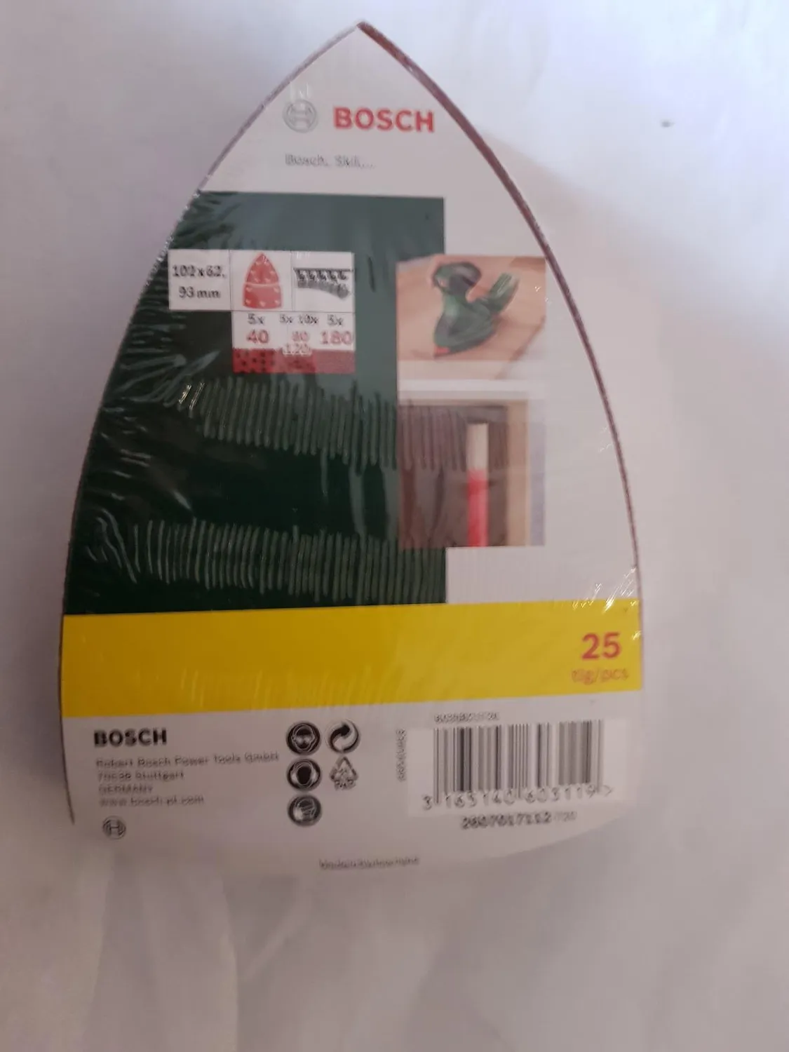 Bosch 102x62 mm lot disques abrasifs multi 25 pcs bois